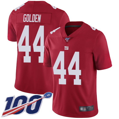 Men New York Giants #44 Markus Golden Red Limited Red Inverted Legend 100th Season Football NFL Jersey
